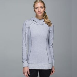 🍋 Lululemon athletica Heathered Gray Hooded Pullover - Size 6
